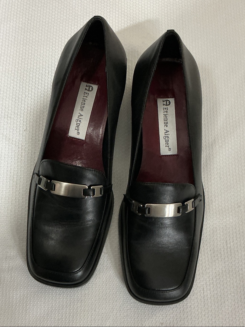 Leather Etienne Aigner women’s loafers wide width